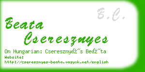 beata cseresznyes business card